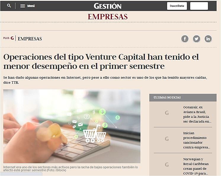 Operaciones del tipo Venture Capital han tenido el menor desempeo en el primer semestre